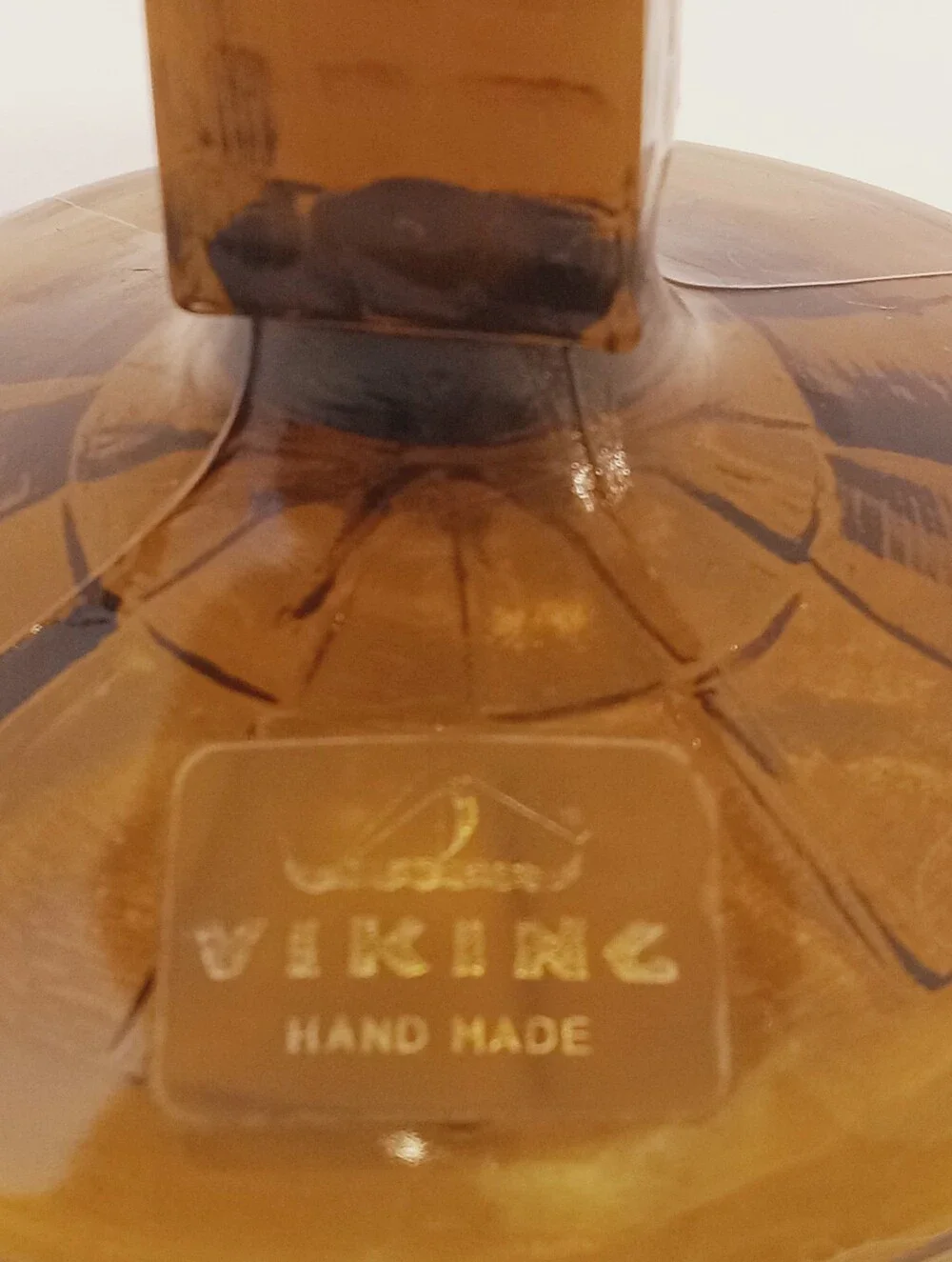 Vintage Viking Glass Georgian Nutmeg Brown Footed Wine goblet 5 1/4